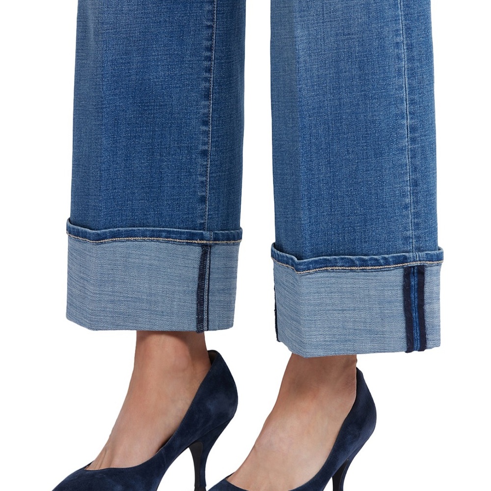 Women's Blue Wide-Leg Jeans - Picture 5 of 6